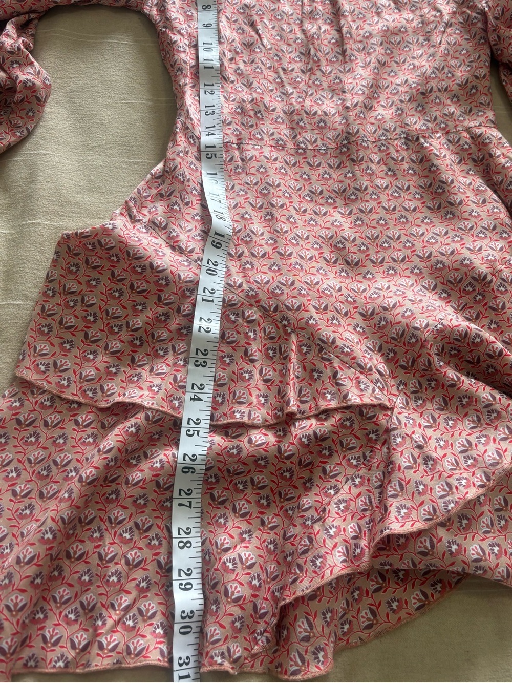 NWT Maje Rilivia Floral-Print Ruffled Woven Mini Dress viscose lightweight 34 XS - Picture 11 of 14
